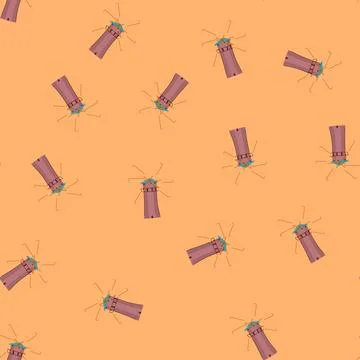 Seamless pattern nature mill farm cartoon vector イラスト素材
