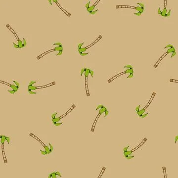 Seamless pattern nature palm coconut cartoon vector 스톡 일러스트