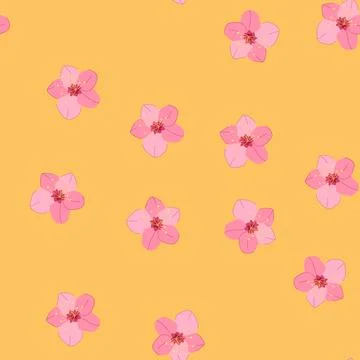 Seamless pattern nature sakura cherry blossom cartoon vector イラスト素材