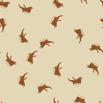 Seamless pattern nature stump cartoon vector Illustrazione stock