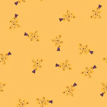 Seamless pattern nature tree doodle flat cartoon vector イラスト素材