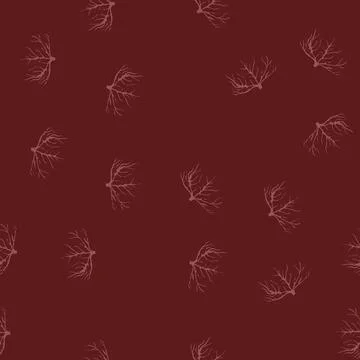 Seamless pattern nature tree root cartoon vector Illustrazione stock