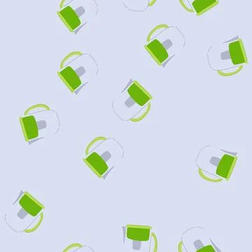 Seamless pattern nature water pitcher cartoon vector Stock Illustration