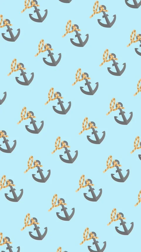 Seamless pattern of nautical anchors with rope on a light blue background Stockbeeldmateriaal 334238448