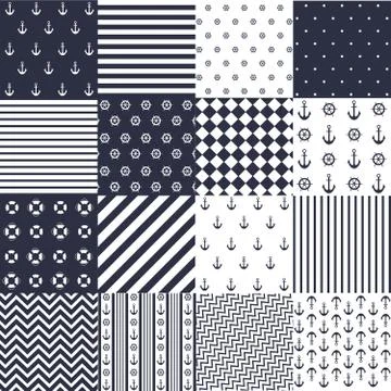Seamless pattern with nautical elements Stock Illustration