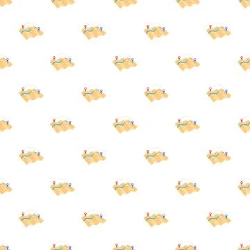 Seamless pattern with navigation maps showing routes and pins Stock-Illustration