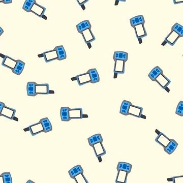 Seamless pattern navigator handheld gps cartoon vector 库存插图
