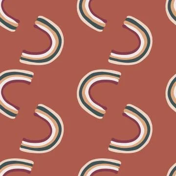 Seamless pattern with navy blue and white colored rainbow shapes. Simple kids 스톡 일러스트