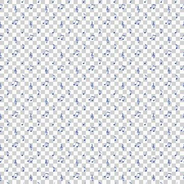 Seamless Pattern of navy blue musical notes on transparent backdrop 스톡 일러스트