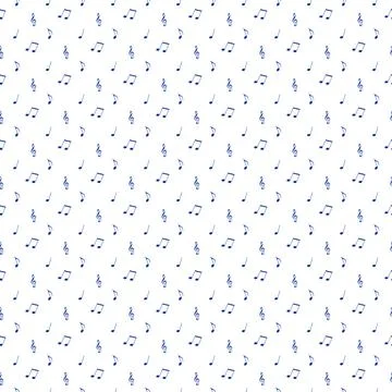 Seamless Pattern of navy blue musical notes on white background 스톡 일러스트