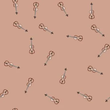 Seamless pattern neck cello cartoon vector 库存插图