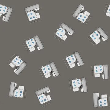 Seamless pattern needle overlock cartoon vector Stock Illustration