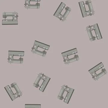 Seamless pattern needle sew machine cartoon vector Stockillustratie