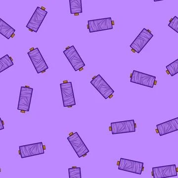 Seamless pattern needle thread spool cartoon vector Stock Illustration