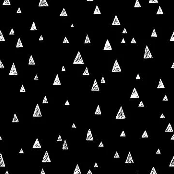 Seamless pattern in negative black and white triangles 스톡 일러스트
