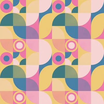 Seamless pattern in neogeo style. Simple geometric shapes. Illustrazione stock