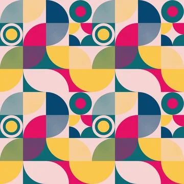 Seamless pattern in neogeo style. Simple geometric shapes. Stockillustratie