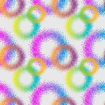 Seamless pattern neon abstract geometric of circles Stock Illustration