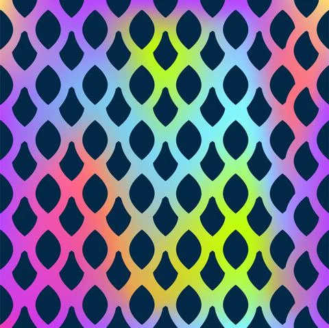 Seamless pattern with neon drop shapes. Bright colors pink and violet texture. Illustrazione stock