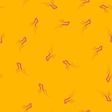 Seamless pattern neon groovy psychedelic mushrooms イラスト素材