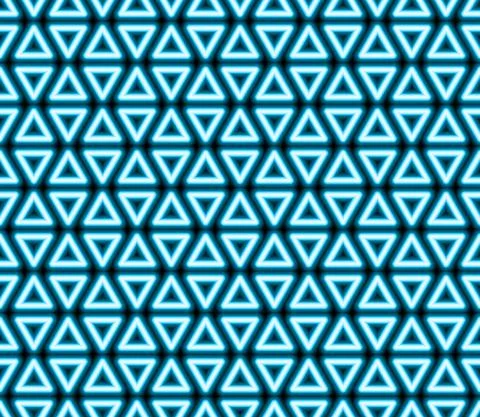 Seamless pattern with neon triangles, linear art. Multi-colored bright neon l Stock Illustration