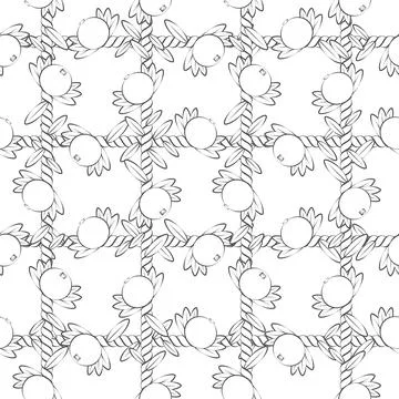 Seamless pattern, net of the cord with cranberries, lingonberries. Stock Illustration