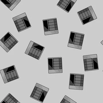Seamless pattern Network attached storage device managing digital data Stock Illustration