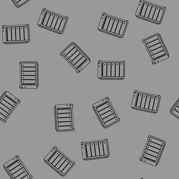 Seamless pattern Network attached storage server data management Illustrazione stock