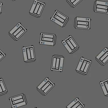 Seamless pattern Network attached storage server data backup system イラスト素材