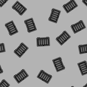Seamless pattern Network attached storage server data backup system Stockillustratie