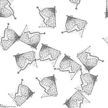 Seamless pattern network graph sketch hand drawn Stockillustratie