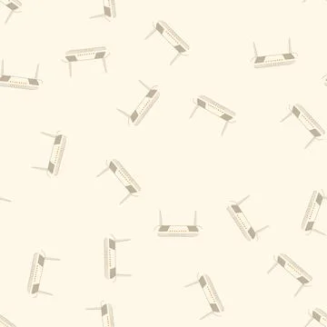 Seamless pattern network router cartoon vector Stock Illustration