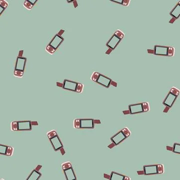 Seamless pattern network satellite phone cartoon vector Stock Illustration