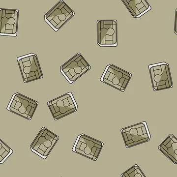 Seamless pattern network sim card cartoon vector Stock Illustration