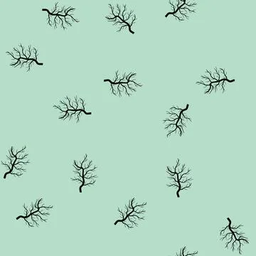 Seamless pattern network tree root cartoon vector Stock Illustration