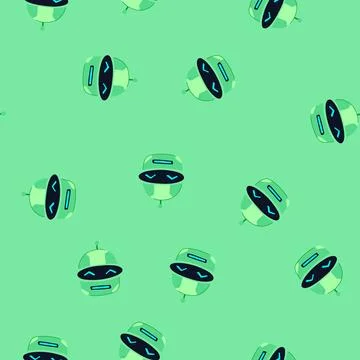 Seamless pattern neural robot head cartoon vector Illustrazione stock
