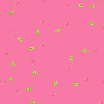 Seamless pattern neuroscience neurons cartoon vector Stockillustratie