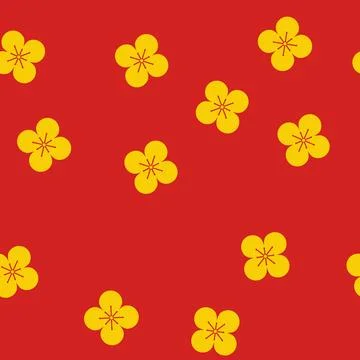 Seamless pattern new chinese flower cartoon vector Stock Illustration