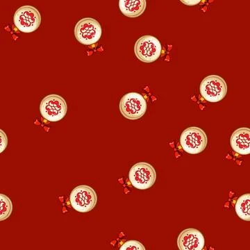 Seamless pattern new christmas ball cartoon vector イラスト素材
