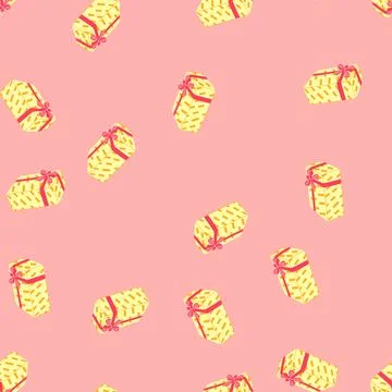 Seamless pattern new gift box cartoon vector イラスト素材