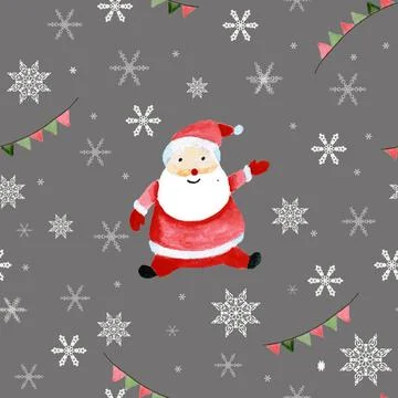 Seamless pattern for new year and christmas. Watercolor drawing. Stock Illustration