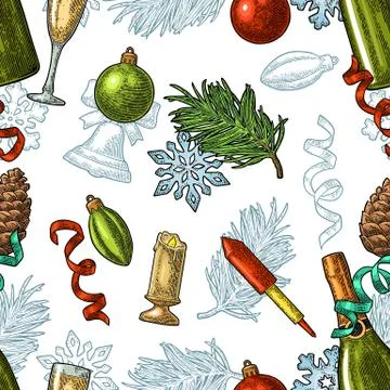 Seamless pattern New Year. Stock Illustration