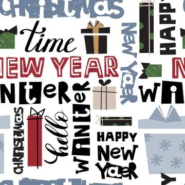 Seamless pattern new year Stock Illustration