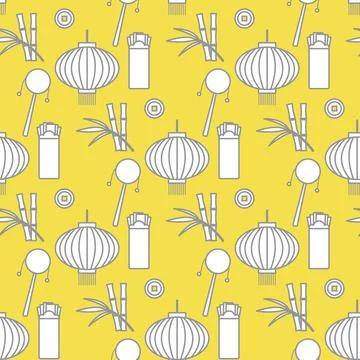 Seamless pattern  New Year lantern envelope 스톡 일러스트