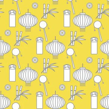 Seamless pattern  New Year lantern envelope 스톡 일러스트
