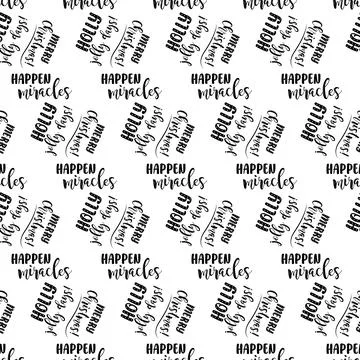 A seamless pattern with New Year's inscriptions. Stock Illustration