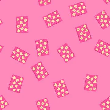 Seamless pattern newborn burp cloths cartoon vector Stock Illustration