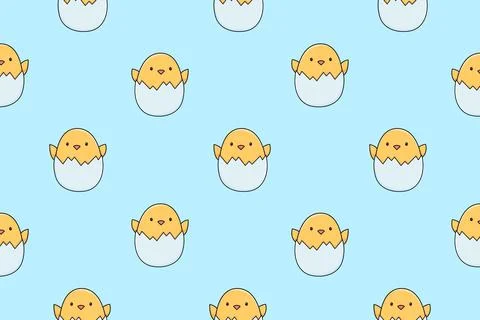 Seamless pattern. Newborn chick. Vector illustration Illustrazione stock