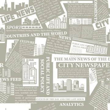 Seamless pattern of newspaper clippings Stock Illustration