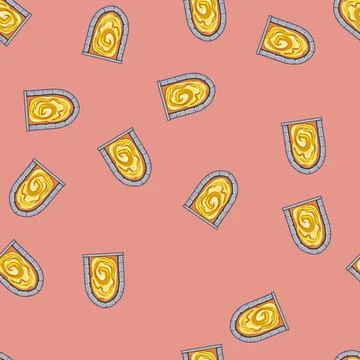 Seamless pattern nexus magic door portal cartoon vector 스톡 일러스트